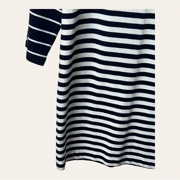 0184W J. CREW 3/4 SLEEVE MINI SHEATH DRESS SIZE SMALL STRIPES‎ NAVY BLUE/WHITE - Picture 5 of 11